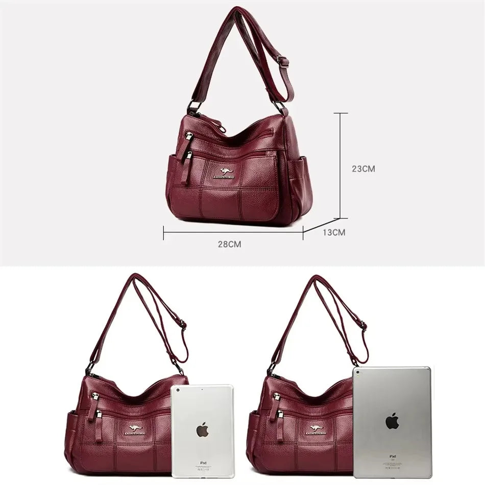 Luxury Women’s Leather Handbag – Large Capacity Shoulder & Crossbody Designer Bag
