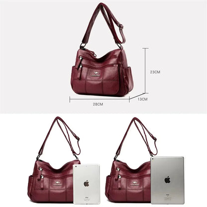 Luxury Women’s Leather Handbag – Large Capacity Shoulder & Crossbody Designer Bag