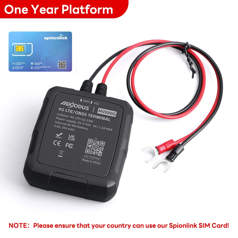 MiCODUS MV880G 4G GPS Tracker - IP67 Waterproof Plug & Play Real-Time Vehicle & Motorcycle Anti-Theft Tracking Device