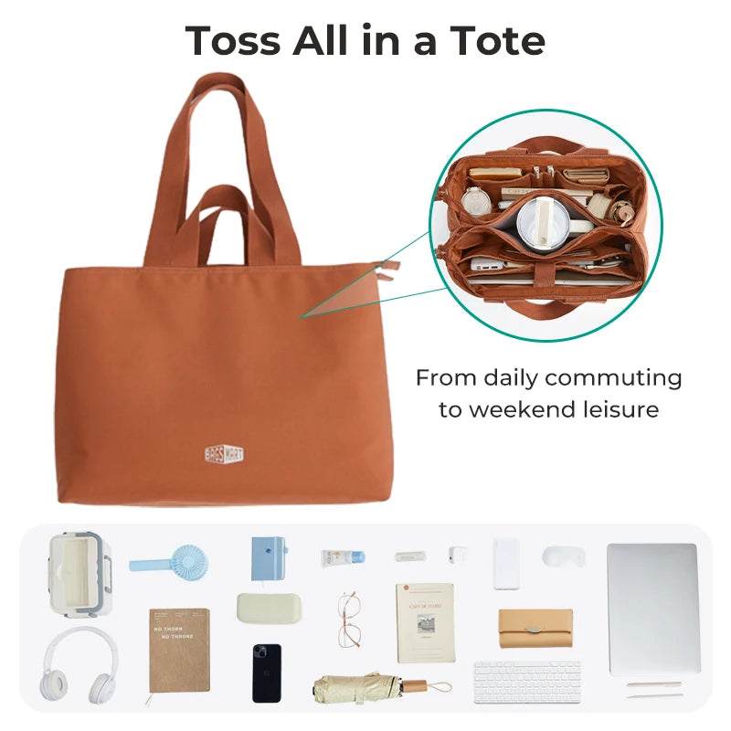 BAGSMART Large Capacity Tote Bag - Multi-Pocket Mummy Bag with Versatile Shoulder & Messenger Carry Design for Women