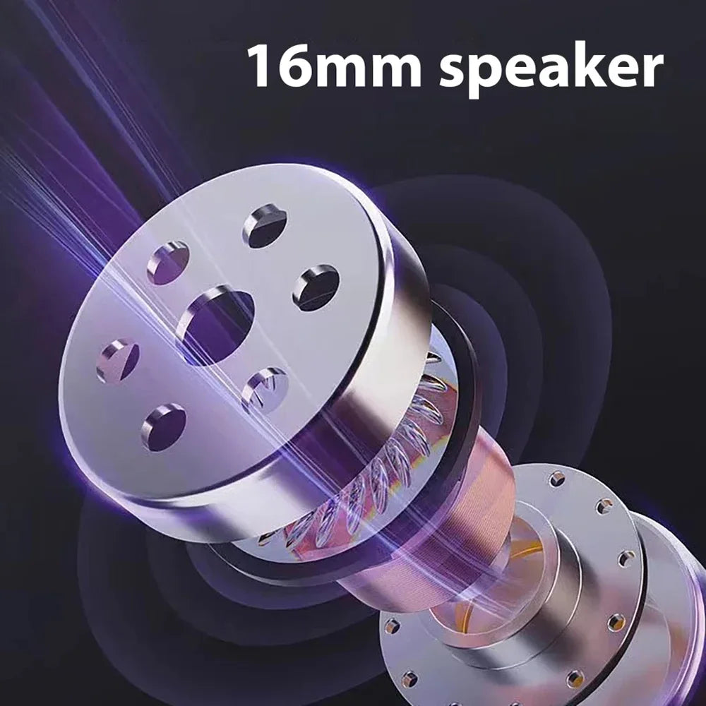 Bluetooth 5.4 Wireless Ear Hook Headphones - LED HiFi Stereo Earbuds with Noise Reduction & Waterproof Design