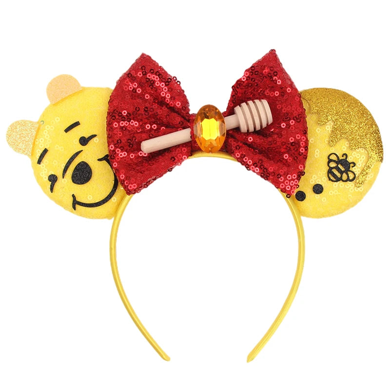 Disney Cartoon Mouse Ears Headband - Sequin Bow Hair Accessory for Girls, Birthday Parties & Cosplay