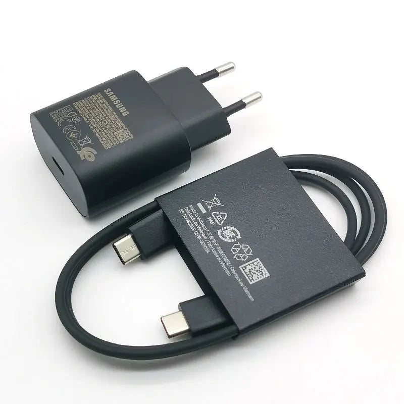Samsung 25W USB-C PD Fast Charger - Super Fast Charging Adapter with Type-C Cable for Galaxy S20–S25, Z Flip, Z Fold & A55