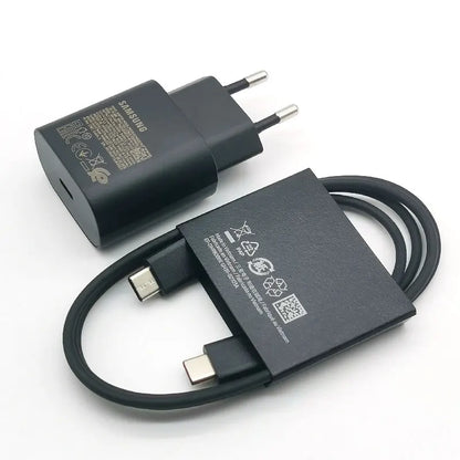 Samsung 25W USB-C PD Fast Charger - Super Fast Charging Adapter with Type-C Cable for Galaxy S20–S25, Z Flip, Z Fold & A55