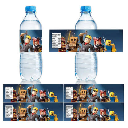 10PCS Roblox Stickers — Water Bottle Labels & Party Decorations for Kids Birthday or Baby Shower