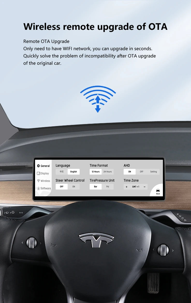 Carbar 8.8" Smart Dashboard Touch Screen – Wireless CarPlay & Android Auto for Tesla Model 3 & Y, Free Air Vent Camera