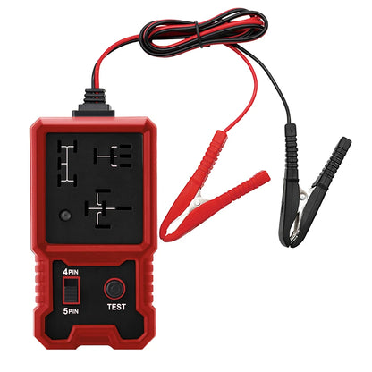 12V Automotive Relay Tester - Portable Car Relay Diagnostic Tool with Battery Clips