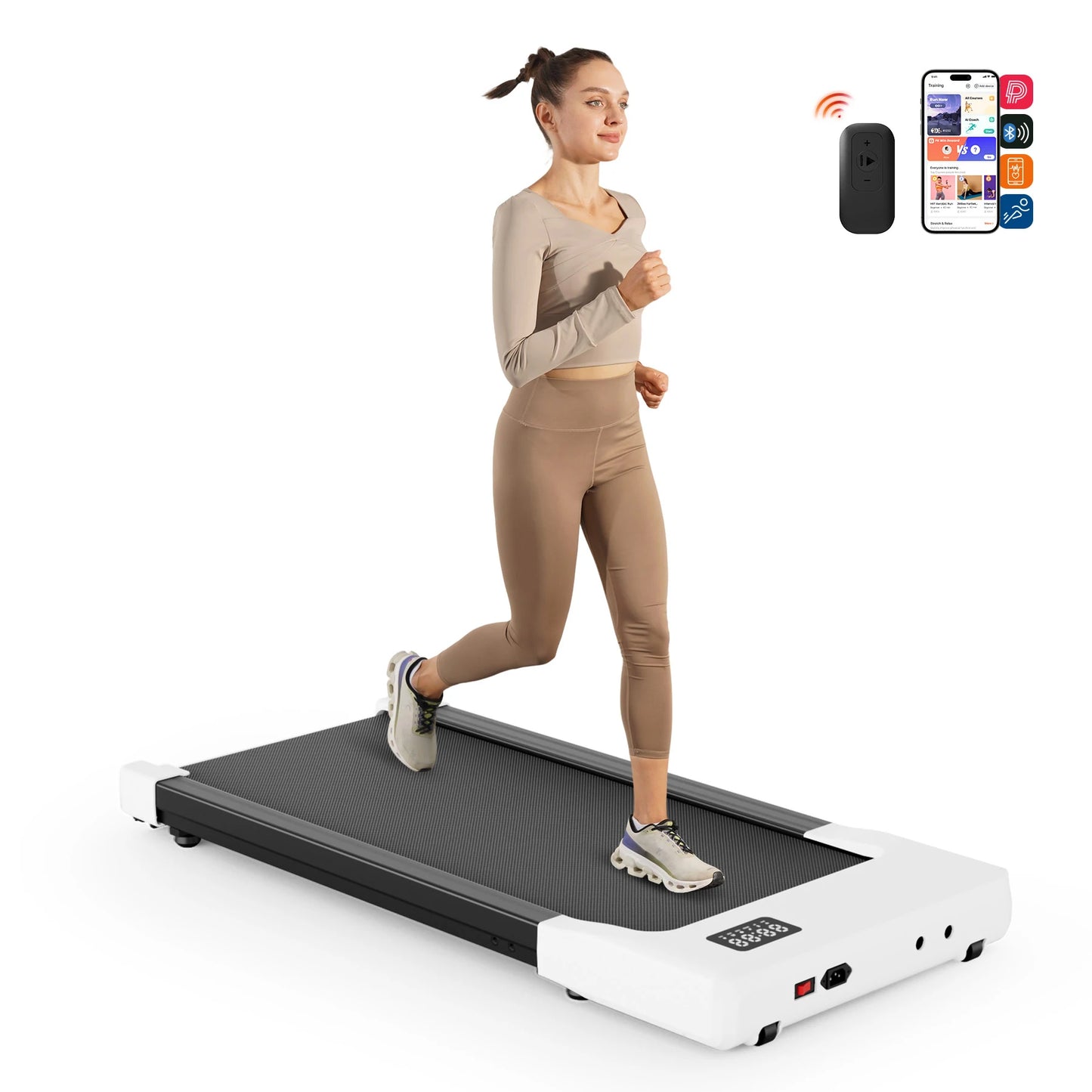 2-in-1 Walking Pad Under Desk Treadmill – Portable 2.5HP Home & Office Treadmill with Remote Control and LED Display