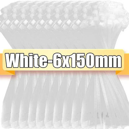100/1000pcs Reusable Nylon Cable Ties – Adjustable Self-Locking Zip Tie Straps for Cord Organization & Binding