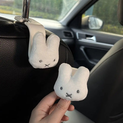 Miffy Rabbit Car Hook Set - 2PCS Cute Multifunctional Seat Backrest Storage Decor
