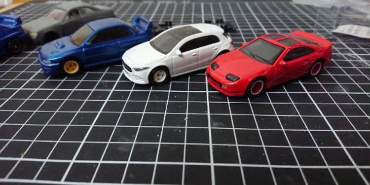 1:64 Alloy Car Wheels & Rubber Tires Set - Replacement Axles for Hot Wheels, Matchbox & Model Cars
