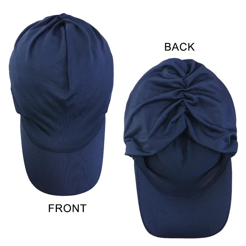 Muslim Women’s Turban Hijab Baseball Cap – Wide Brim Sun Hat, Sports Bonnet & Outdoor Headscarf for Sun Protection