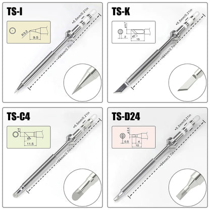 Pine64 TS100 TS101 Soldering Iron Tips – Replacement for Pinecil V2 & TS Series Models, B2 ILS BC2