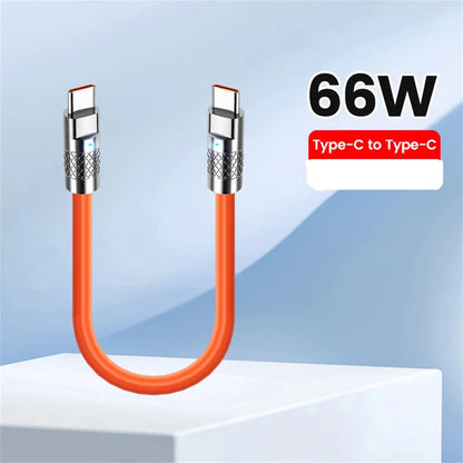 Elough 66W Short USB-C to Type-C Cable – 25CM/50CM Fast Charging Cord for iPhone 15/16 Pro, Samsung, Xiaomi