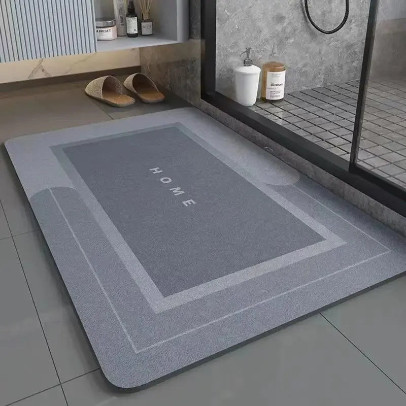 Bathroom Absorbent Floor Mat – Anti-Slip Diatomaceous Mud Quick-Dry Foot Rug for Toilet & Door, Anti-Fall Mat