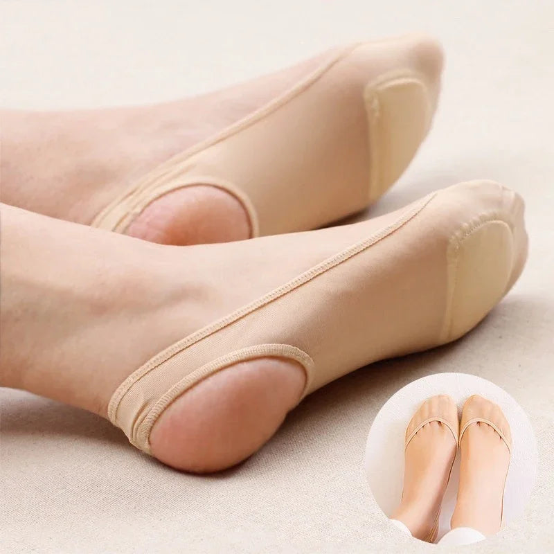 Ultra-Thin Invisible Boat Socks for Women | Silicone Non-Slip Socks for High Heels | Ice Silk Half-Palm Suspender