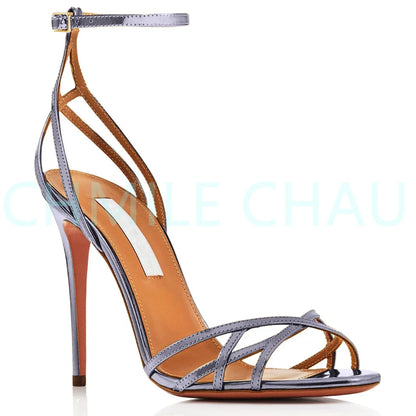 Women’s Stiletto High Heel Ankle Strap Sandals – Sexy Evening Dress Shoes 1-CHC-27