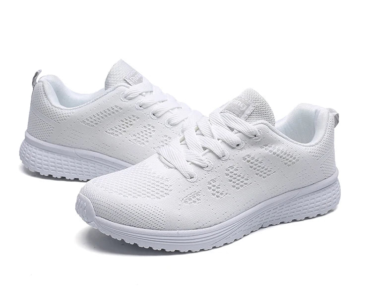 Women's Lightweight Lace-Up Flats – Fashionable Round Toe Nurse Sneakers, Comfortable Walking Shoes, Plus Size Available