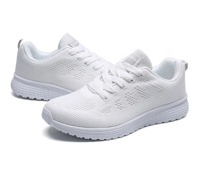 Women's Lightweight Lace-Up Flats – Fashionable Round Toe Nurse Sneakers, Comfortable Walking Shoes, Plus Size Available