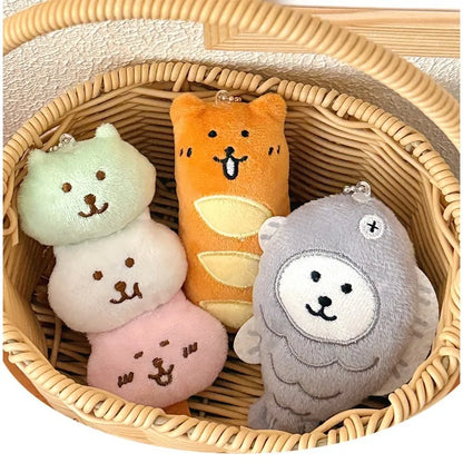 Cute Food Plush Pendant Bag Keychain - Creative Decorative Hanging Charm 1/3 Pcs