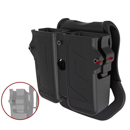 MAGORUI Universal Double Mag Holder - Pistol Magazine Holster for 9mm, 10mm, .40, .45 Double Stack Magazines
