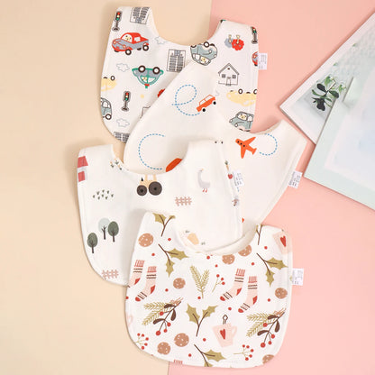 Cotton Baby Bib Set - Adjustable Soft Infant Feeding Bibs Burp Cloths Bandana Scarf for Boys & Girls