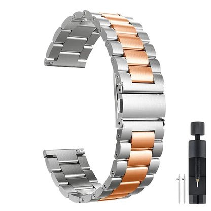 22mm/20mm Metal Watch Strap – Compatible with Garmin Vivoactive 3/4/5, Forerunner 245/645/745/965, Venu 2/3, SQ2 Music
