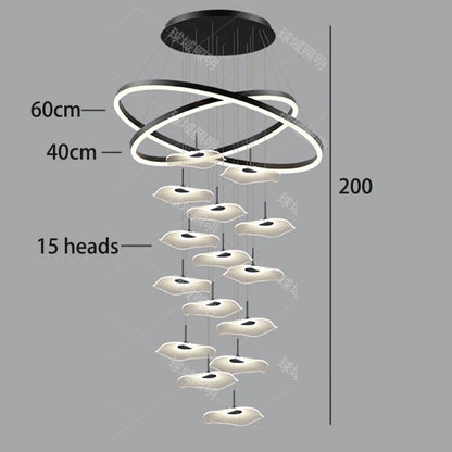 Nordic Stair Chandelier Pendant Light – Modern Ceiling Lighting for Living Room, Bedroom & Dining Room Home Interior Decoration Fixture