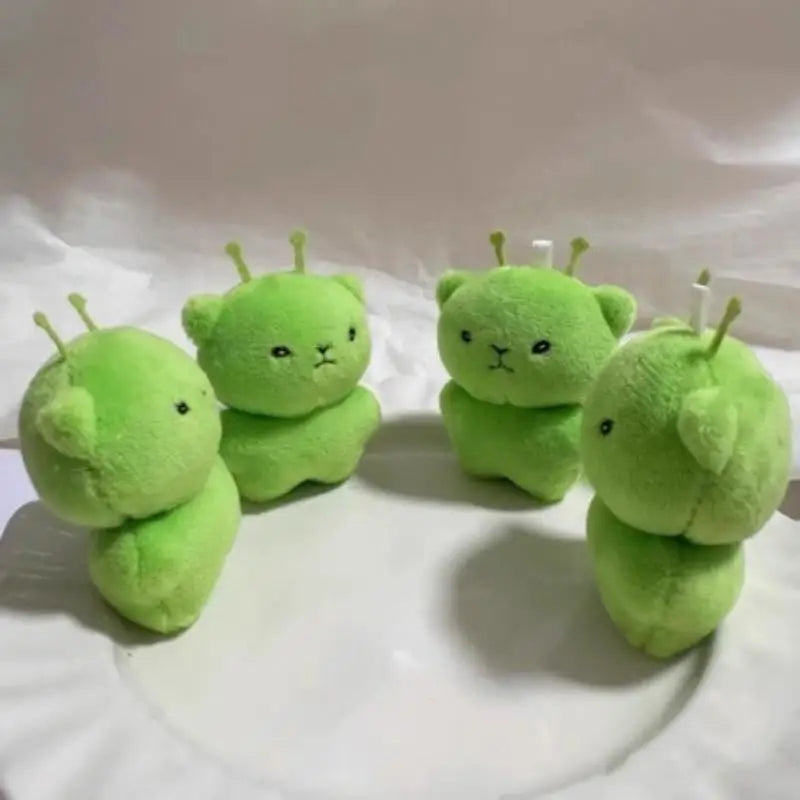 Peace Alien Cat Plush Keychain - Cute Cartoon Stuffed Animal Backpack Pendant & Party Gift