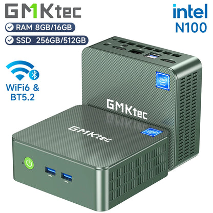GMKtec G3 Mini PC – Intel Alder Lake N100, Windows 11 Pro, 8/16GB DDR4, 256/512GB PCIe SSD, WiFi 6, BT5.2 Desktop Computer