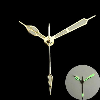 High-Quality Vintage Watch Hands - Polished BGW9 & C3 Luminescent Blue/Green Pointer for Seiko NH35/NH36 Movement Conversion