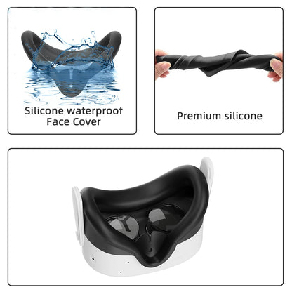 5-Pack Durable Soft Silicone Protect Cover Set for Meta Quest 3S – VR Accessories Kit, Christmas Gift