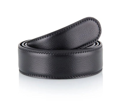 Men's Ratchet Leather Belt – Adjustable Strap with Free Buckle Replacement for Cowboy Style