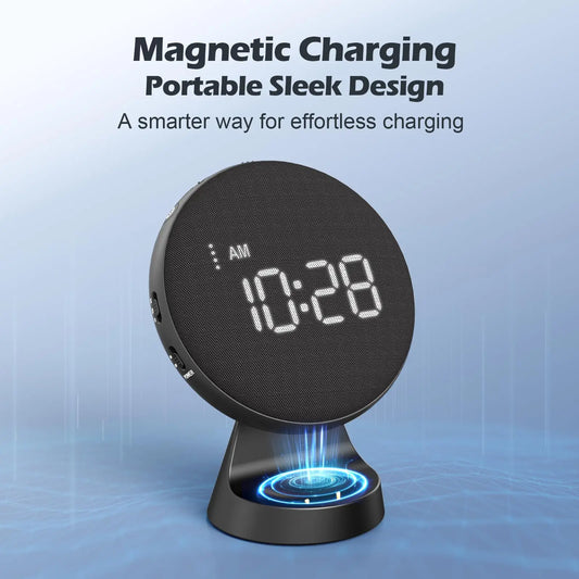 Awakening Vibrating Alarm Clock – Loud Bed Shaker for Heavy Sleepers & Hearing Impaired, Wireless Magnetic Charging