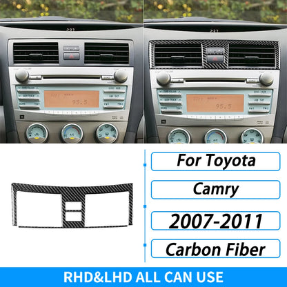 Toyota Camry 2007–2011 Carbon Fiber Interior Trim Set - Center Console, Gear Shift & Air Vent Decorative Covers