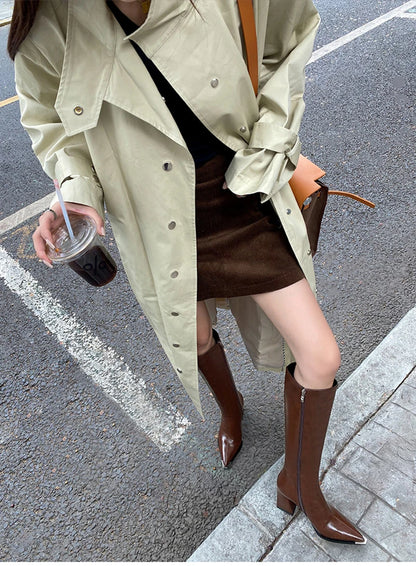 Pointed Toe Women's High Boots – Fashionable Side Zipper Long Booties, Elegant Party High Heel Shoes for Winter