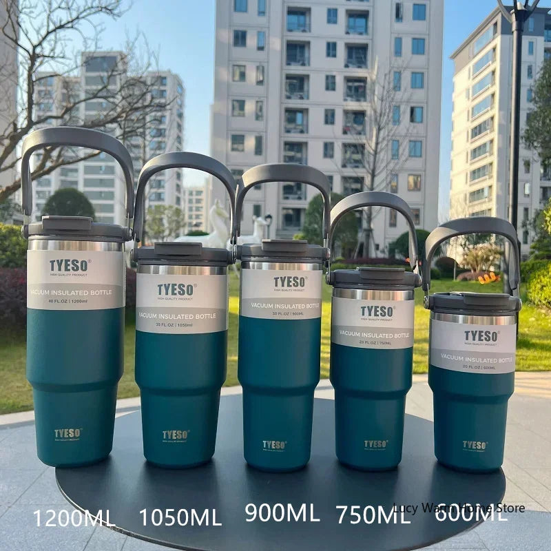 Tyeso Stainless Steel Coffee Cup Thermos – Double Layer Insulated Travel Mug Vacuum Flask for Hot & Cold Drinks, Car Water Bottle