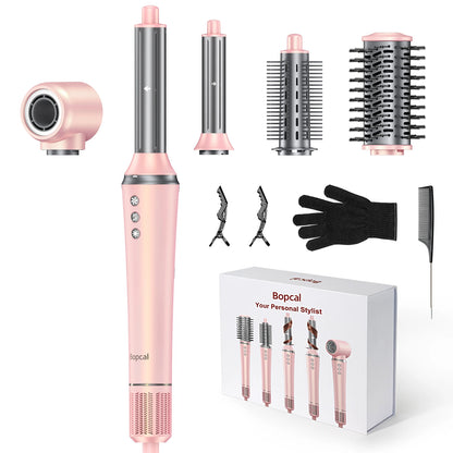 5-in-1 Hair Dryer & Styling Tool – Straightener, 32mm Curling Iron with 300 Million Negative Ions, Quick Drying Hair Care Gift