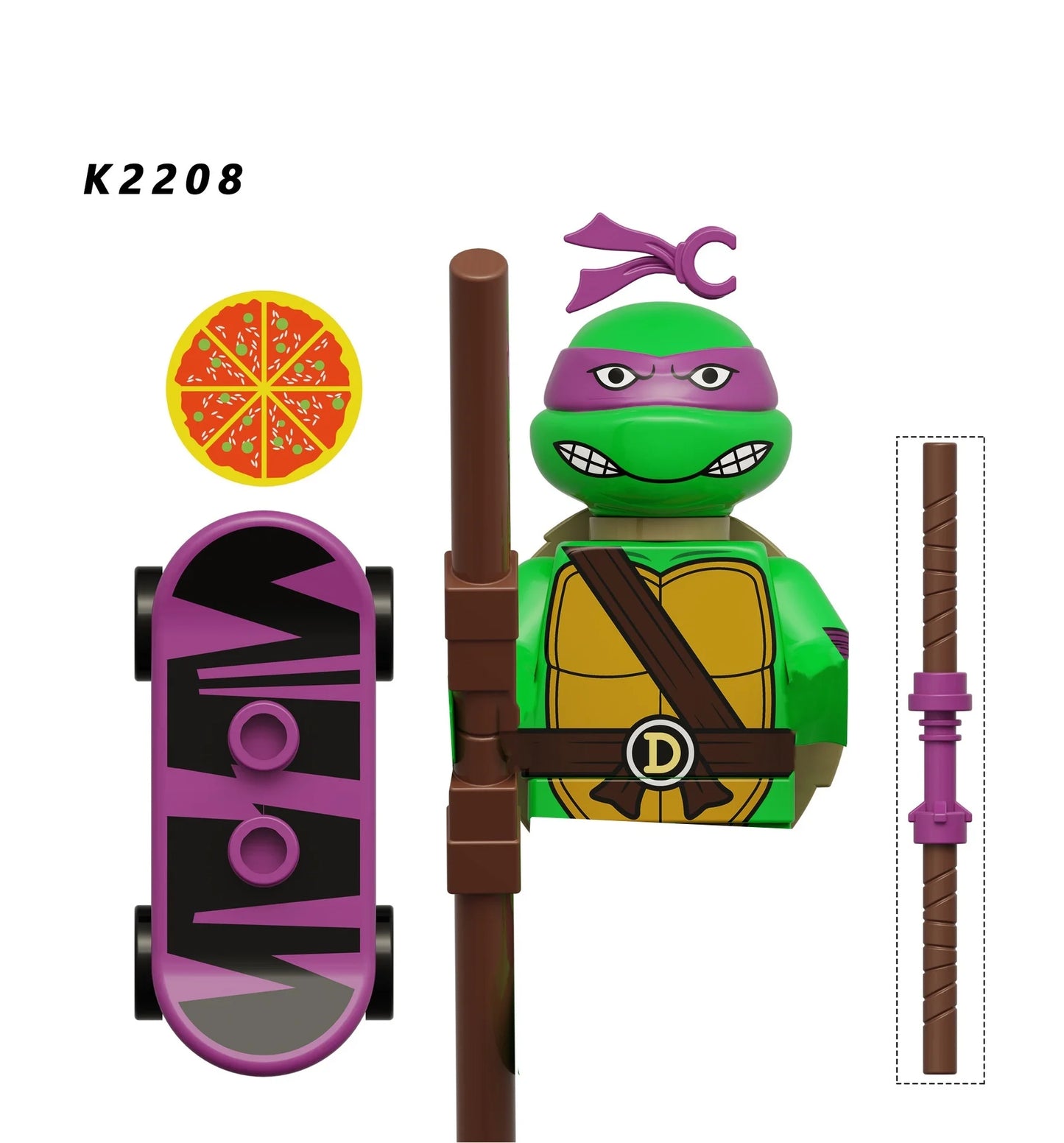 KDL831 Mini Action Figure Building Blocks – Leo, Raph & Don Weapons Movie Bricks MOC DIY Toys for Kids