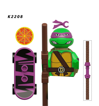 KDL831 Mini Action Figure Building Blocks – Leo, Raph & Don Weapons Movie Bricks MOC DIY Toys for Kids
