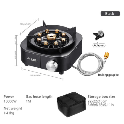 BISINNA Portable Camping Gas Stove - 10000W High-Power Outdoor Burner for Camping, Hiking, Picnics & BBQ
