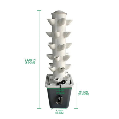 Hydroponic Growing System – Mini Indoor/Outdoor Herb Vertical Garden Tower, 6 Tiers, 30 Holes for Vegetables