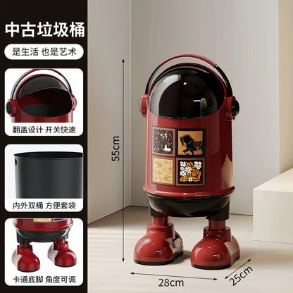 Creative Astronaut Trash Bin - Decorative Household Garbage Storage for Bedroom, Bathroom & Living Room