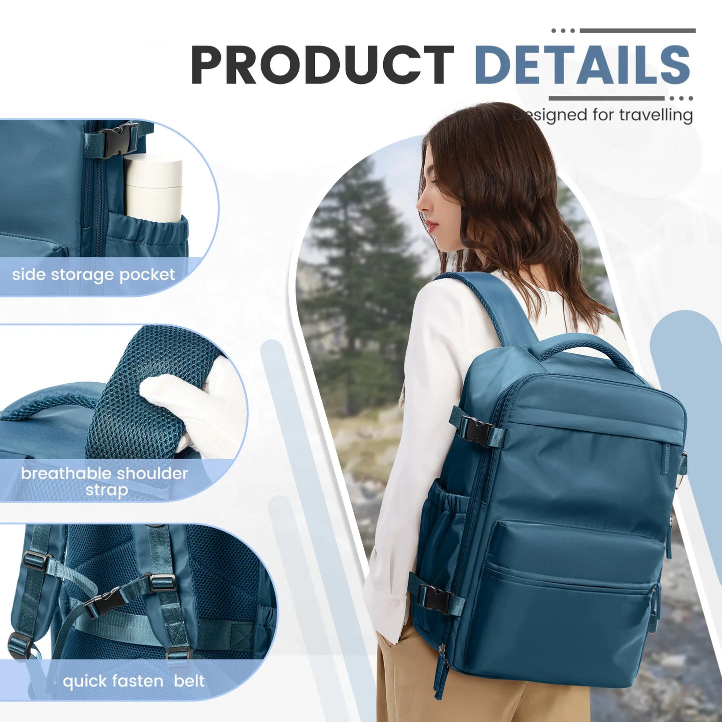 Ryanair Cabin Bag 40x20x25 — Men’s Air Vacuum Compression Laptop Backpack with 42x29x15 Vacuum Clothing Storage Bag