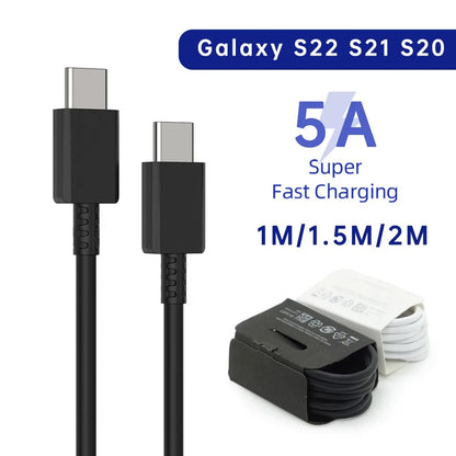 NNBILI 45W PD Fast Charging USB-C to USB-C Cable — Compatible with Samsung Galaxy S24/S23 Ultra/S22/S21/S20, Note20, A54/A53