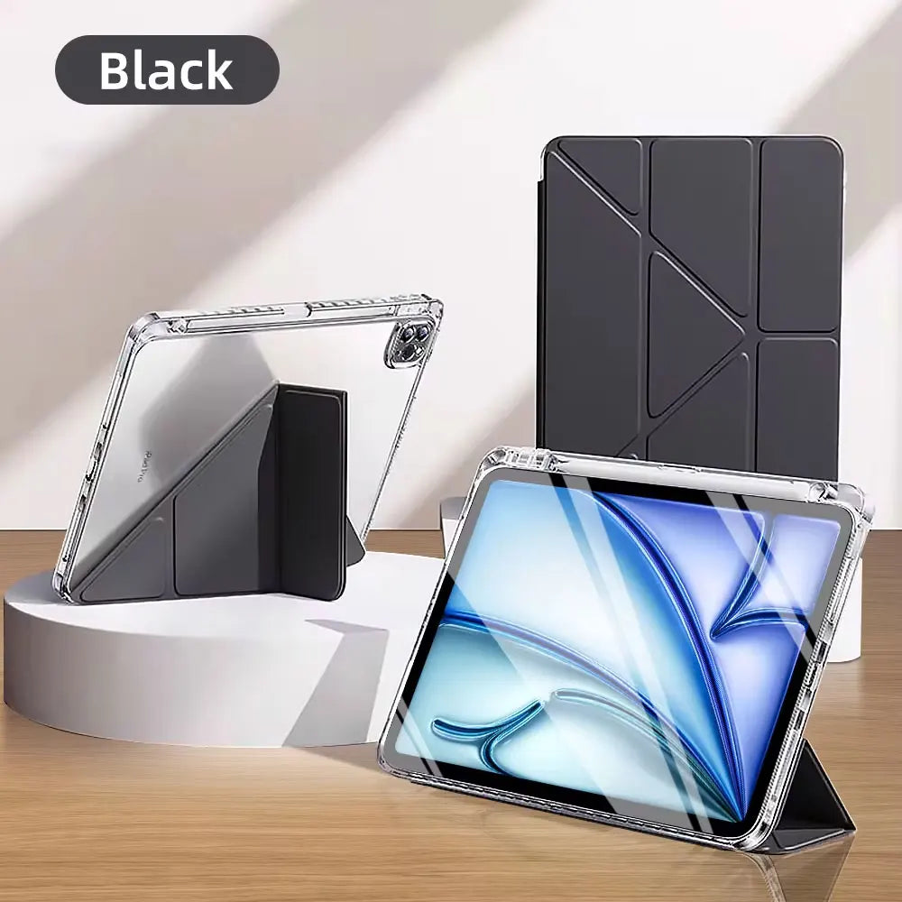 Smart Case with Pen Holder for iPad Air 5/6, Pro 11/12.9, Mini 6/7 – Compatible with 9.7" to 13" Models