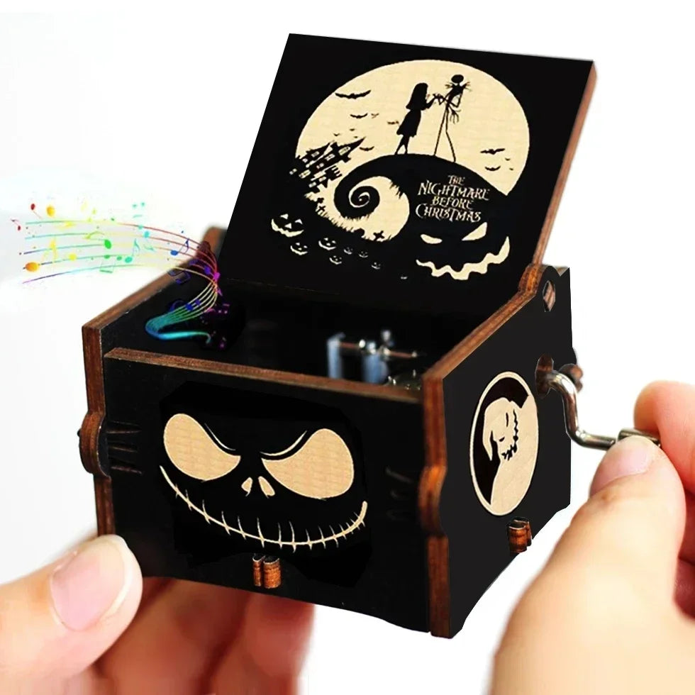 The Nightmare Before Christmas Music Box - Vintage Wooden Hand-Crank Musical Gift