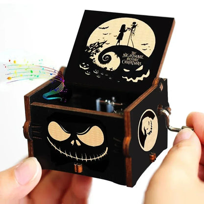 The Nightmare Before Christmas Music Box - Vintage Wooden Hand-Crank Musical Gift