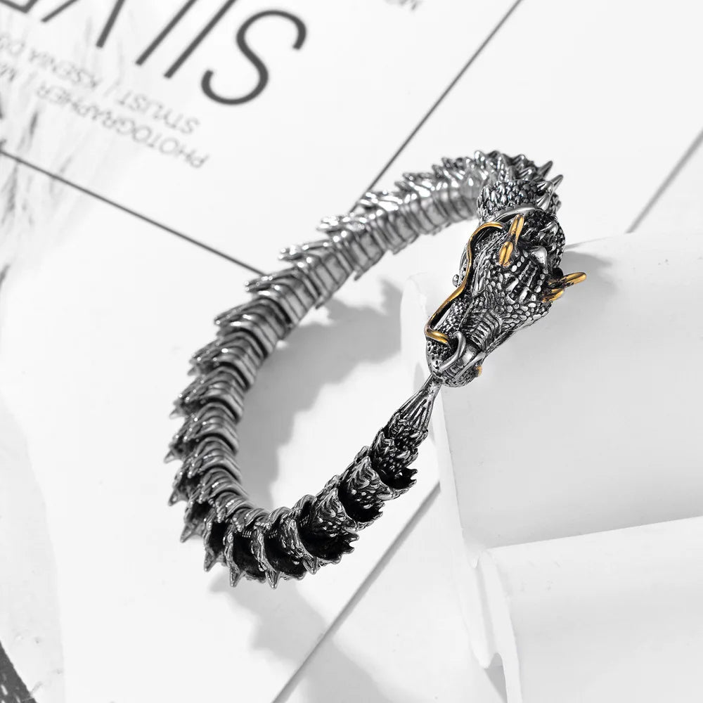 Trendy Dragon Copper Bracelet – Unisex Fashion Loong Metal Bangle, Party & Daily Jewelry Accessories for Women & Men