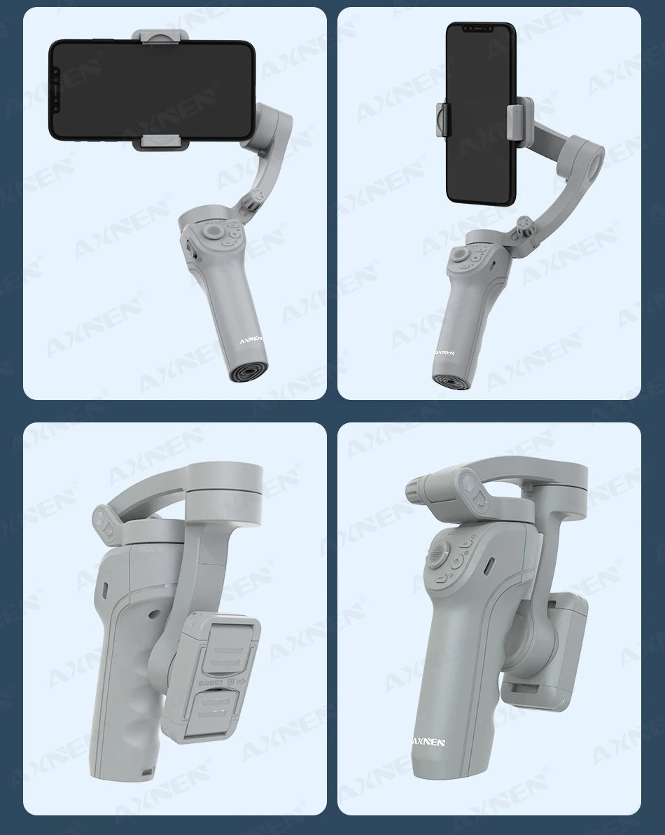 3 Axis Handheld Gimbal Stabilizer with Fill Light – Smartphone Stabilizer for iPhone & Android, Face Tracking, TikTok, Vlog – HQ6
